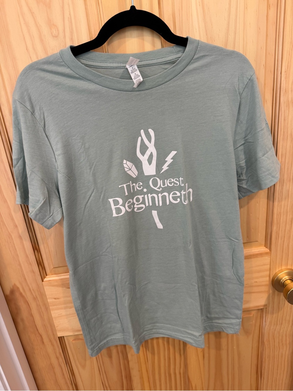 Custom Disney Onward Movie “The Quest Beginneth” Graphic T-Shirt - Sage Green